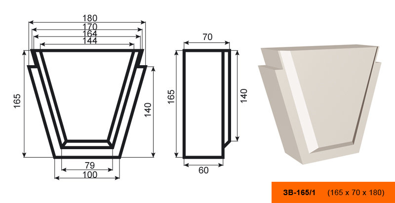 Замок Лепнина Пласт ЗВ165/1 купить в интернет-магазине Lepninashop