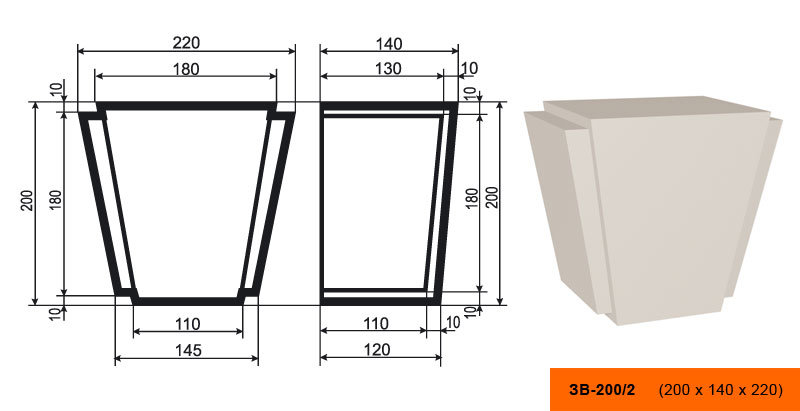 Замок Лепнина Пласт ЗВ200/2 купить в интернет-магазине Lepninashop