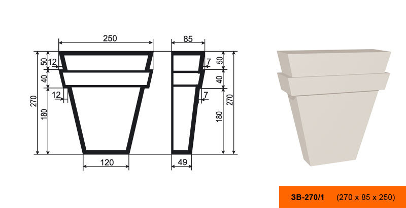 Замок Лепнина Пласт ЗВ270/1 купить в интернет-магазине Lepninashop