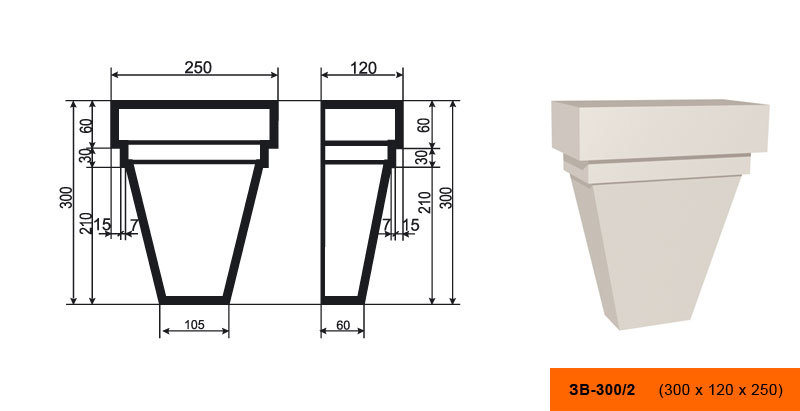 Замок Лепнина Пласт ЗВ300/2 купить в интернет-магазине Lepninashop