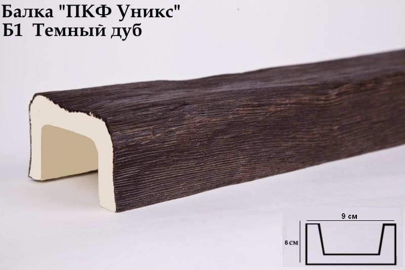 Балка из полиуретана Юникс Б1 темный дуб купить в интернет-магазине Lepninashop