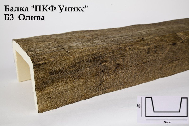 Балка из полиуретана Юникс Б3 олива купить в интернет-магазине Lepninashop