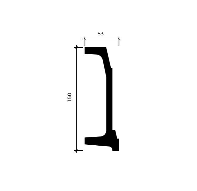 Плинтус 1.53.807 Европласт (160х53х2000) купить в интернет-магазине Lepninashop